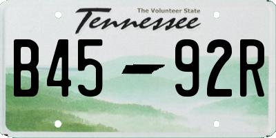 TN license plate B4592R