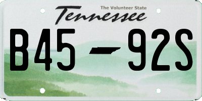TN license plate B4592S