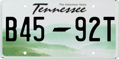 TN license plate B4592T