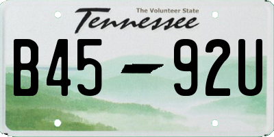 TN license plate B4592U