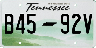 TN license plate B4592V
