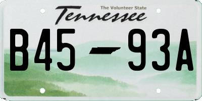 TN license plate B4593A