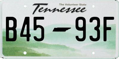 TN license plate B4593F
