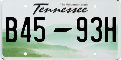 TN license plate B4593H