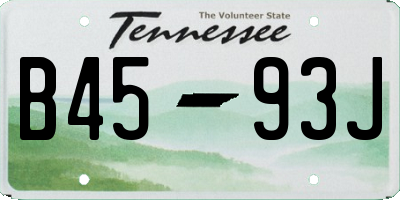 TN license plate B4593J