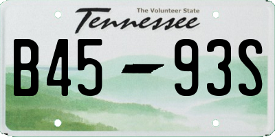 TN license plate B4593S