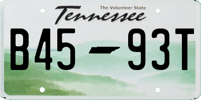 TN license plate B4593T