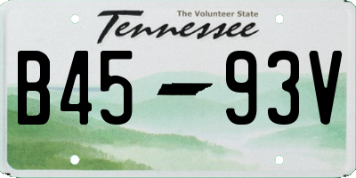 TN license plate B4593V