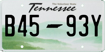 TN license plate B4593Y