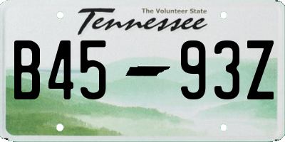 TN license plate B4593Z