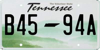 TN license plate B4594A