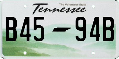 TN license plate B4594B