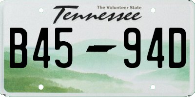 TN license plate B4594D