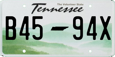 TN license plate B4594X