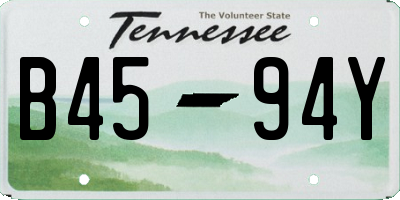 TN license plate B4594Y