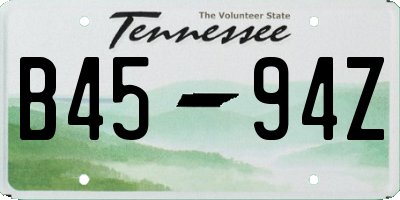 TN license plate B4594Z