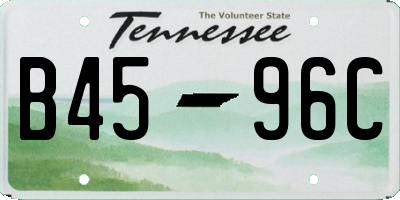 TN license plate B4596C
