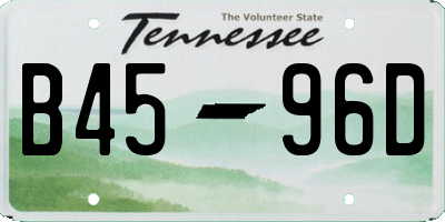 TN license plate B4596D