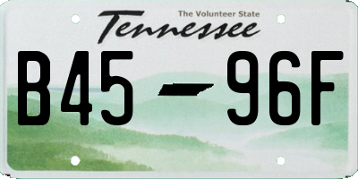 TN license plate B4596F