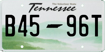 TN license plate B4596T