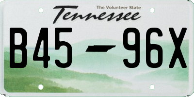 TN license plate B4596X
