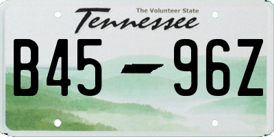 TN license plate B4596Z