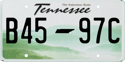 TN license plate B4597C