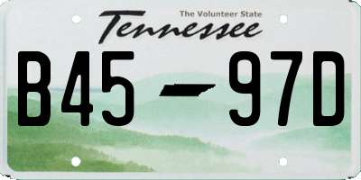 TN license plate B4597D