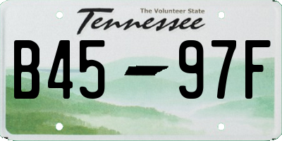 TN license plate B4597F