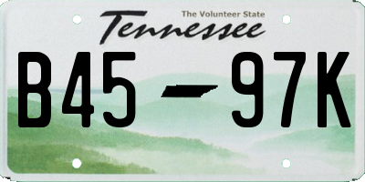 TN license plate B4597K