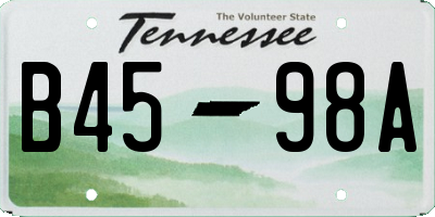 TN license plate B4598A