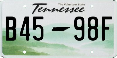 TN license plate B4598F