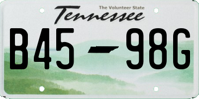 TN license plate B4598G