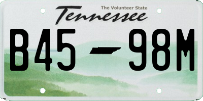 TN license plate B4598M