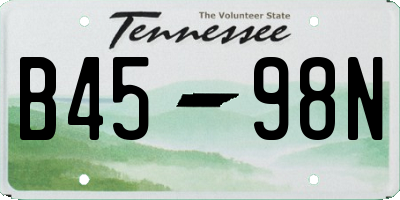 TN license plate B4598N