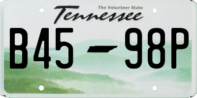 TN license plate B4598P