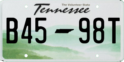 TN license plate B4598T