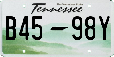 TN license plate B4598Y