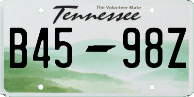 TN license plate B4598Z