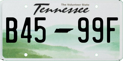 TN license plate B4599F