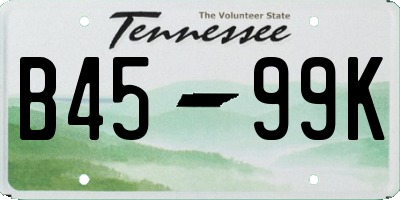 TN license plate B4599K