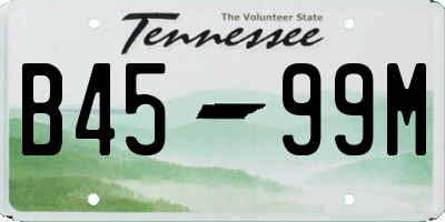TN license plate B4599M