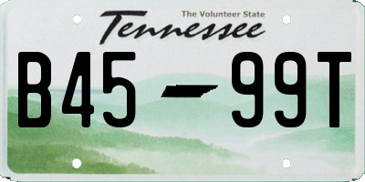 TN license plate B4599T