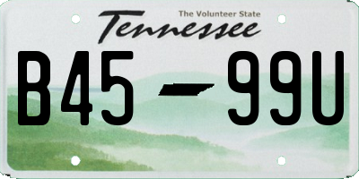 TN license plate B4599U