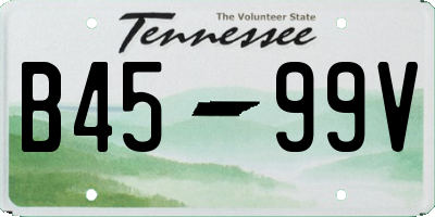 TN license plate B4599V