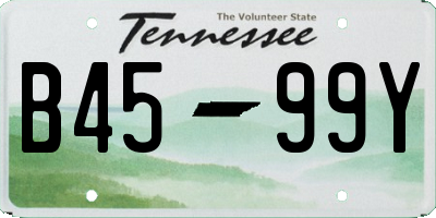 TN license plate B4599Y