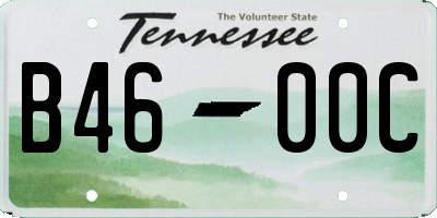 TN license plate B4600C