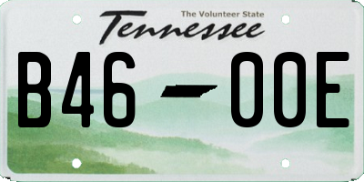 TN license plate B4600E
