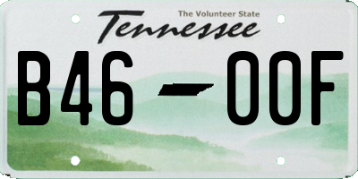 TN license plate B4600F
