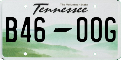 TN license plate B4600G